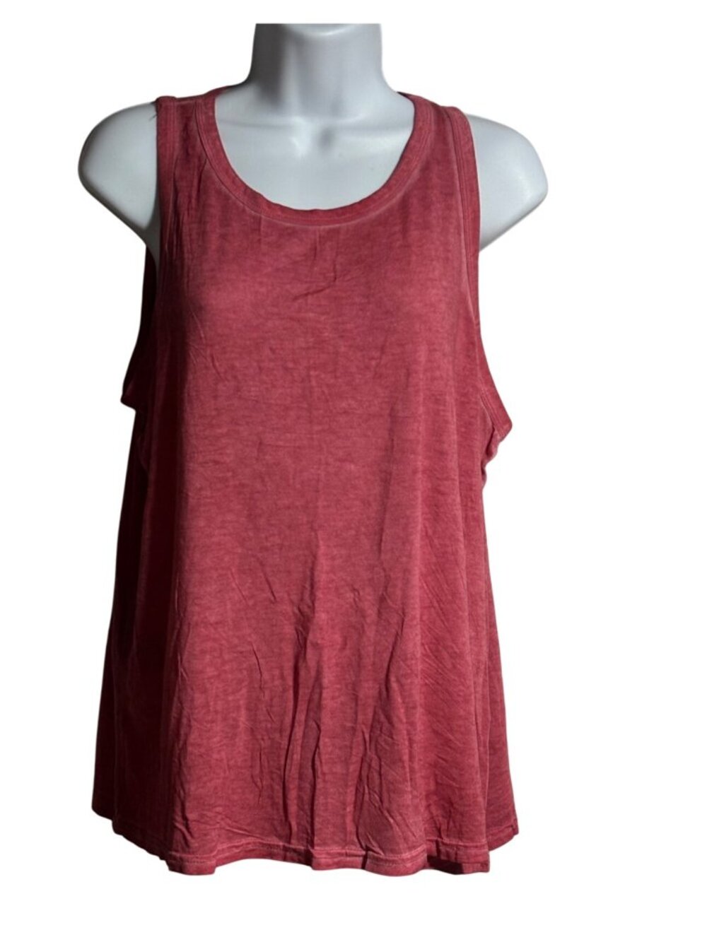 Jane+Delancey Garment Dyed Pink Tank Top Womens L Lightweight Sheer Summer